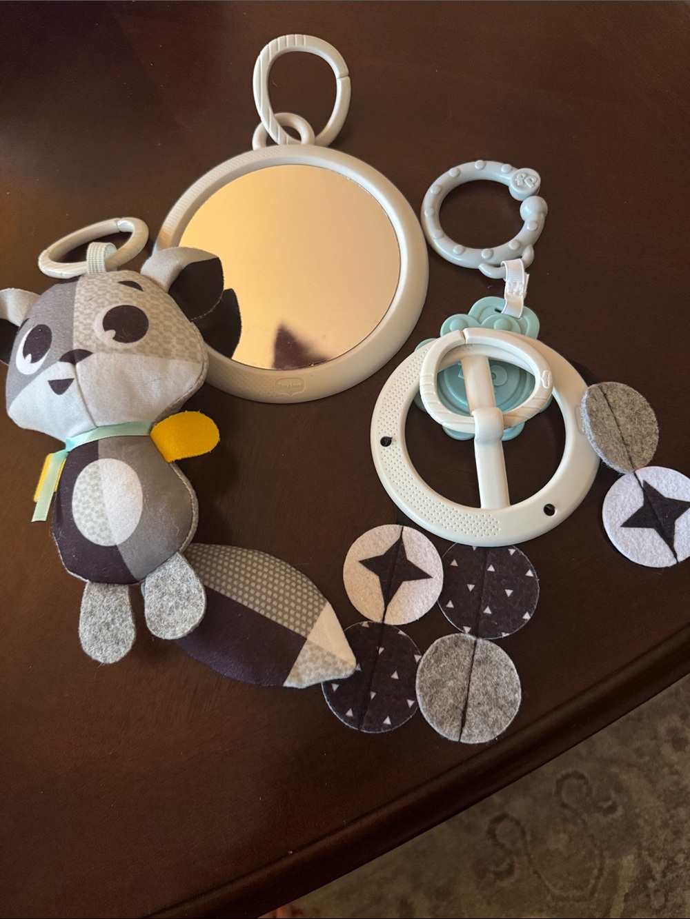 Baby Gray Activity Rattle & Mirror Toy Set - Unbranded